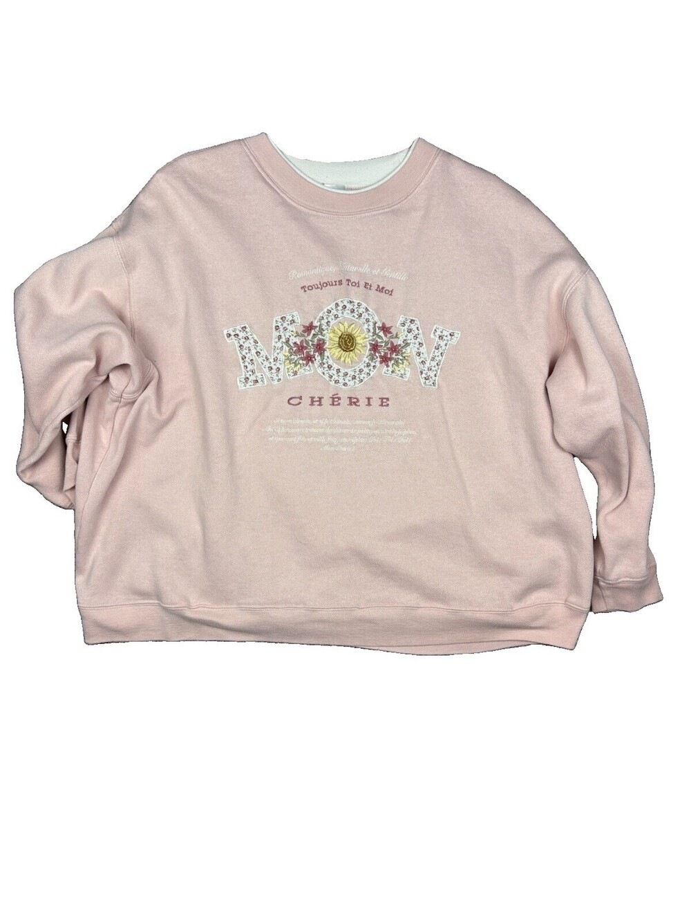 Vintage Energie Mon Cherie Sweatshirt Womens Large Pink